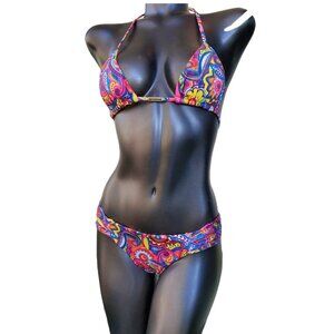 Brazilian Bikini - triangle top multi-color